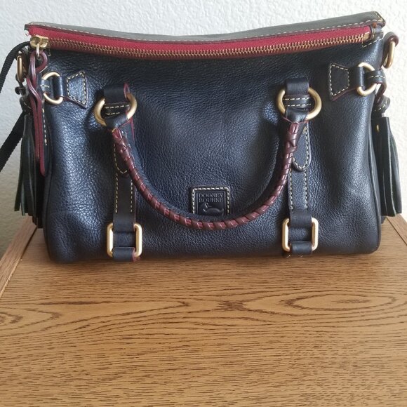 DOONEY & BOURKE FLORENTINE MICRO SATCHEL NAVY BLUE LEATHER - Picture 1 of 14